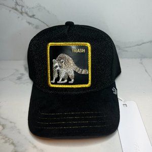 NEW Goorin Brothers Farm Trucker Hat Racoon "Trash"